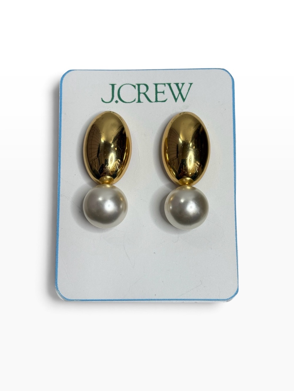 J. Crew Gold and Pearl Drop Earrings NWOT
